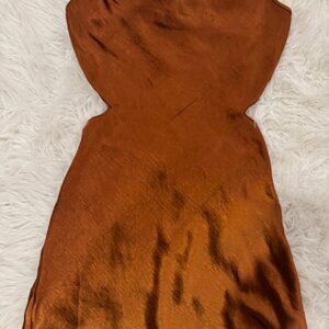 Forever 21 ❤️ Brown/Copper Satin Mini Slip Dress